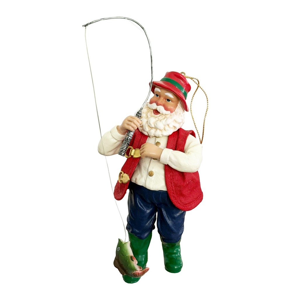 Vintage Fishing Santa Ornament 1996 "This Big!" Hallmark Keepsake Artist Ed Seal - Picture 1 of 8